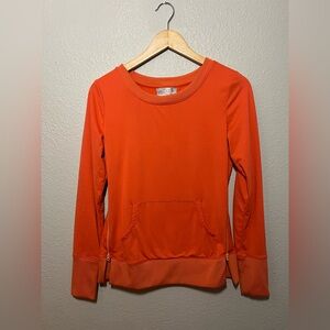Aspire Side-Zip Activewear Top XS | Hot Coral Orange Yoga Sweatshirt